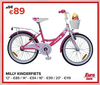 Promoties Milly kinderfiets - Euro Cycle - Geldig van 16/03/2018 tot 15/04/2018 bij Euro Shop