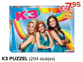 Promoties K3 puzzel - Studio 100 - Geldig van 16/03/2018 tot 15/04/2018 bij Euro Shop