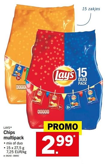 Promoties Chips multipack - Lay's - Geldig van 19/03/2018 tot 24/03/2018 bij Lidl