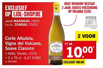Promoties Corte allodola vigna del vulcano soave classico - Witte wijnen - Geldig van 19/03/2018 tot 25/03/2018 bij Lidl