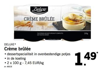 Promotions Crème brûlée - Deluxe - Valide de 19/03/2018 à 24/03/2018 chez Lidl