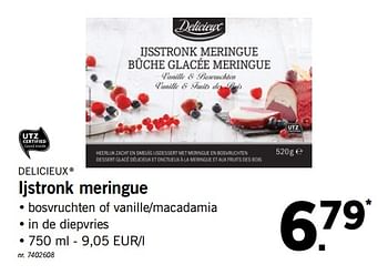 Promoties Ijsstronk meringue - Delicieux - Geldig van 19/03/2018 tot 24/03/2018 bij Lidl