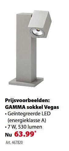 Promotions Gamma sokkel vegas - Gamma - Valide de 21/03/2018 à 30/06/2018 chez Gamma