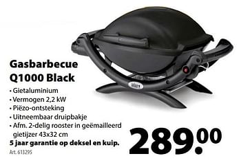 Promoties Gasbarbecue q1000 black - Weber - Geldig van 21/03/2018 tot 30/06/2018 bij Gamma