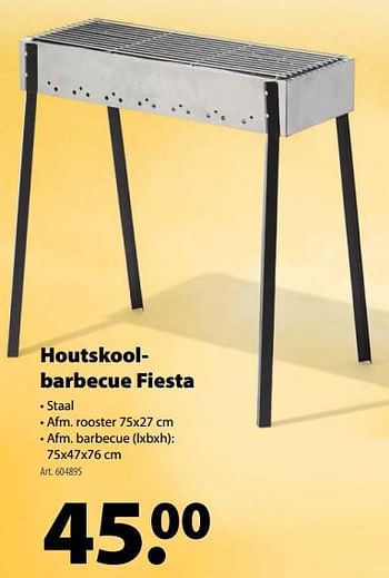 Promotions Houtskool barbecue fiesta - Produit maison - Gamma - Valide de 21/03/2018 à 30/06/2018 chez Gamma