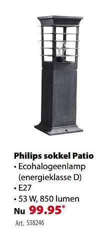 Promoties Philips sokkel patio - Philips - Geldig van 21/03/2018 tot 30/06/2018 bij Gamma