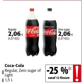 Promoties Coca-cola regular, zero sugar of light - Coca Cola - Geldig van 14/03/2018 tot 27/03/2018 bij Colruyt