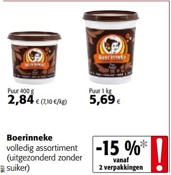 Promoties Boerinneke volledig assortiment - 't Boerinneke - Geldig van 14/03/2018 tot 27/03/2018 bij Colruyt