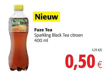 Promotions Fuze tea sparkling black tea citroen - FuzeTea - Valide de 14/03/2018 à 27/03/2018 chez Colruyt