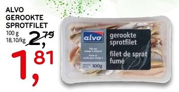 Promoties Alvo gerookte sprotfilet - Huismerk - C&B - Geldig van 14/03/2018 tot 20/03/2018 bij C&B