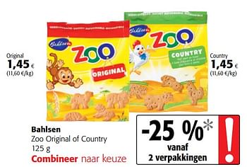 Promoties Bahlsen zoo original of country - Bahlsen - Geldig van 14/03/2018 tot 27/03/2018 bij Colruyt