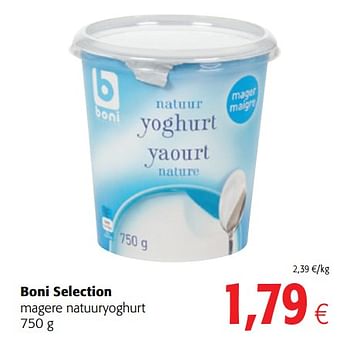 Promoties Boni selection magere natuuryoghurt - Boni - Geldig van 14/03/2018 tot 27/03/2018 bij Colruyt
