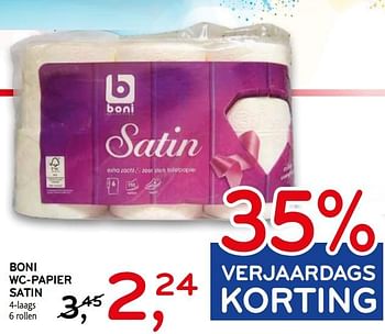 Promoties Boni wc-papier satin - Boni - Geldig van 14/03/2018 tot 20/03/2018 bij C&B