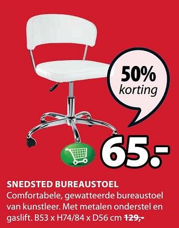 Promoties Snedsted bureaustoel - Huismerk - Jysk - Geldig van 05/03/2018 tot 18/03/2018 bij Jysk