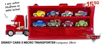 Promoties Disney cars 3 micro transporter - Cars - Geldig van 16/03/2018 tot 15/04/2018 bij Euro Shop