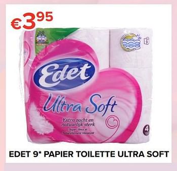 Promoties Edet 9* papier toilette ultra soft - Edet - Geldig van 16/03/2018 tot 15/04/2018 bij Euro Shop