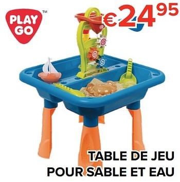 Promoties Table de jeu pour sable et eau - Play-Go - Geldig van 16/03/2018 tot 15/04/2018 bij Euro Shop