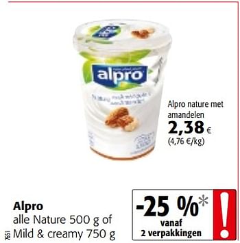 Promoties Alpro alle nature of mild + creamy - Alpro - Geldig van 14/03/2018 tot 27/03/2018 bij Colruyt