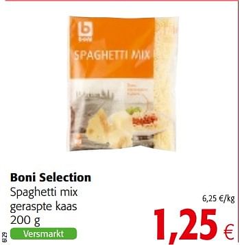 Promoties Boni selection spaghetti mix geraspte kaas - Boni - Geldig van 14/03/2018 tot 27/03/2018 bij Colruyt