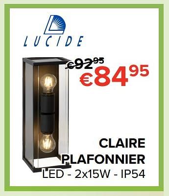 Promotions Claire plafonnier - Lucide - Valide de 16/03/2018 à 15/04/2018 chez Euro Shop