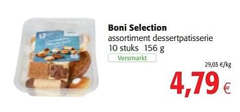 Promoties Boni selection assortiment dessertpatisserie - Boni - Geldig van 14/03/2018 tot 27/03/2018 bij Colruyt