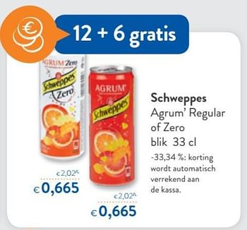Promoties Schweppes agrum` regular of zero blik - Schweppes - Geldig van 14/03/2018 tot 27/03/2018 bij OKay