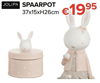 Promoties Jolipa spaarpot - Jolipa - Geldig van 16/03/2018 tot 15/04/2018 bij Euro Shop