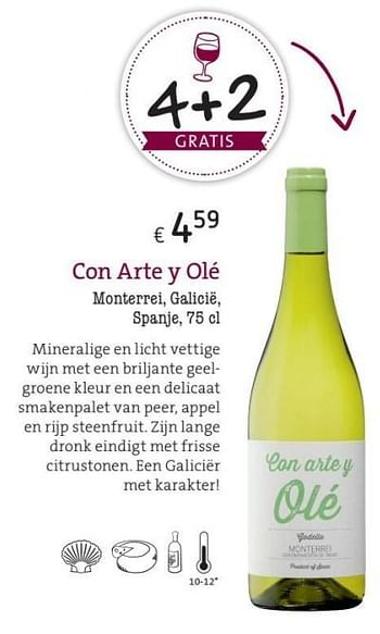 Promoties Con arte y olé monterrei, galicië, spanje - Witte wijnen - Geldig van 01/03/2018 tot 28/03/2018 bij Spar (Colruytgroup)