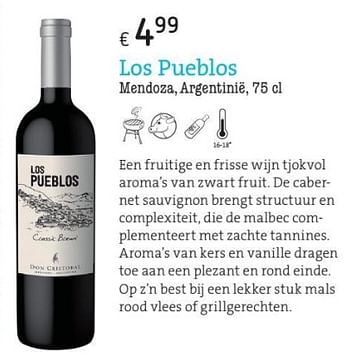 Promoties Los pueblos mendoza, argentinië - Rode wijnen - Geldig van 01/03/2018 tot 31/05/2018 bij Spar (Colruytgroup)