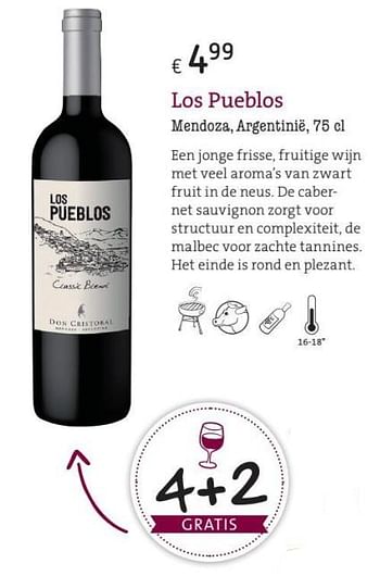 Promoties Los pueblos mendoza, argentinië - Rode wijnen - Geldig van 01/03/2018 tot 28/03/2018 bij Spar (Colruytgroup)