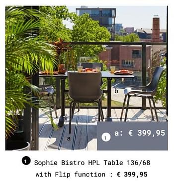 Promoties Sophie bistro hpl table - Huismerk - Multi Bazar - Geldig van 13/03/2018 tot 31/08/2018 bij Multi Bazar