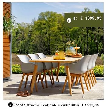 Promotions Sophie studio teak table - Produit Maison - Multi Bazar - Valide de 13/03/2018 à 31/08/2018 chez Multi Bazar