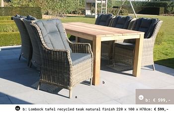 Promotions Lombock tafel recycled teak natural finish - Produit Maison - Multi Bazar - Valide de 13/03/2018 à 31/08/2018 chez Multi Bazar