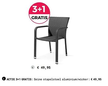Promoties Seine stapelstoel aluminium-wicker - Huismerk - Multi Bazar - Geldig van 13/03/2018 tot 31/08/2018 bij Multi Bazar