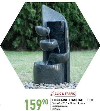Promotions Fontaine cascade led - Produit maison - Trafic  - Valide de 14/03/2018 à 20/03/2018 chez Trafic