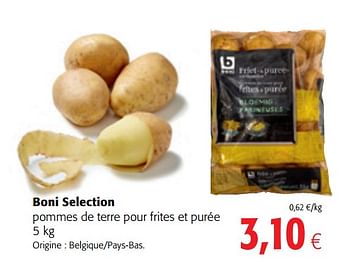 Promoties Boni selection pommes de terre pour frites et purée - Boni - Geldig van 14/03/2018 tot 27/03/2018 bij Colruyt