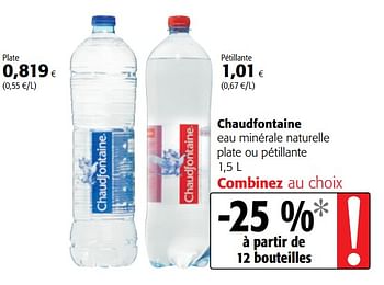 Promotions Chaudfontaine eau minérale naturelle plate ou pétillante - Chaudfontaine - Valide de 14/03/2018 à 27/03/2018 chez Colruyt