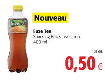 Promotions Fuze tea sparkling black tea citron - FuzeTea - Valide de 14/03/2018 à 27/03/2018 chez Colruyt