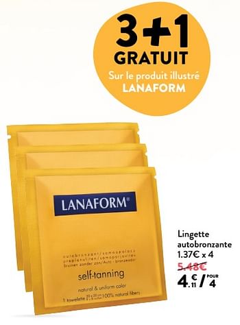 Promoties Lingette autobronzante - Lanaform - Geldig van 14/03/2018 tot 23/03/2018 bij DI