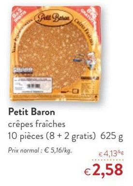 Promotions Petit baron crêpes fraîches - Baron - Valide de 14/03/2018 à 27/03/2018 chez OKay