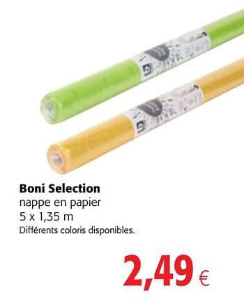 Promotions Boni selection nappe en papier - Boni - Valide de 14/03/2018 à 27/03/2018 chez Colruyt