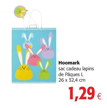 Promotions Hoomark sac cadeau lapins de pâques l - Produit maison - Colruyt - Valide de 14/03/2018 à 27/03/2018 chez Colruyt