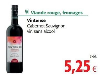 Promotions Vintense cabernet sauvignon vin sans alcool - Vins rouges - Valide de 14/03/2018 à 27/03/2018 chez Colruyt