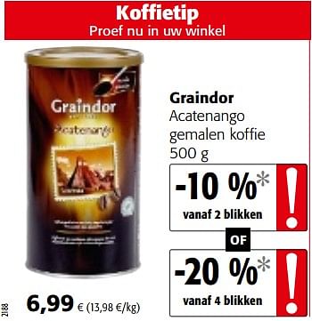 Promoties Graindor acatenango gemalen koffie - Graindor - Geldig van 14/03/2018 tot 27/03/2018 bij Colruyt