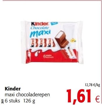 Promotions Kinder maxi chocoladerepen - Kinder - Valide de 14/03/2018 à 27/03/2018 chez Colruyt