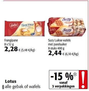 Promoties Lotus alle gebak of wafels - Lotus Bakeries - Geldig van 14/03/2018 tot 27/03/2018 bij Colruyt