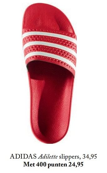 Promoties Adidas adilette slippers - Adidas - Geldig van 06/03/2018 tot 30/05/2018 bij De Bijenkorf