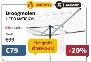 Promotions Droogmolen - Brabantia - Valide de 15/03/2018 à 28/03/2018 chez Cevo Market