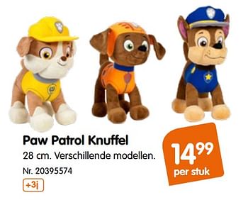 Promoties Knuffel - PAW  PATROL - Geldig van 13/03/2018 tot 16/04/2018 bij Fun