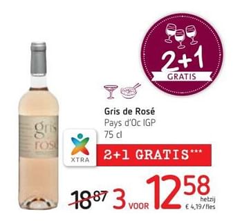 Promoties Gris de rosé pays igp - Rosé wijnen - Geldig van 15/03/2018 tot 28/03/2018 bij Spar (Colruytgroup)